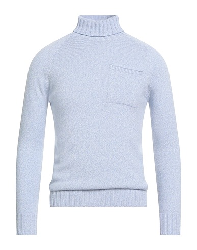H953 Polo neck Sky blue 90% Merino Wool, 10% Cashmere