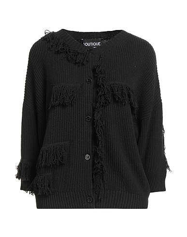 BOUTIQUE MOSCHINO Cardigan Black 72% Cotton, 20% Linen, 8% Polyester