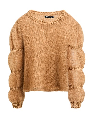 OF HANDMADE Pullover Cammello 40% Lana di alpaca, 30% Lana, 20% Fibre sintetiche, 10% Altre Fibre, Lana di baby alpaca