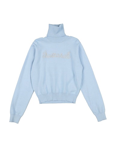 TRUSSARDI JUNIOR Polo neck Sky blue 50% Viscose, 28% Polyester, 22% Nylon