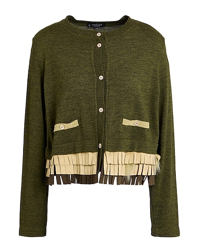 TRICOT CHIC Cardigan Dark green 50% Wool, 45% Acrylic, 5% Polyester