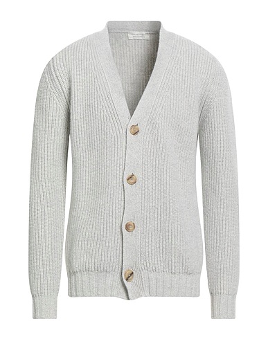 FILIPPO DE LAURENTIIS Cardigan Light grey 90% Super 120s Wool, 10% Cashmere