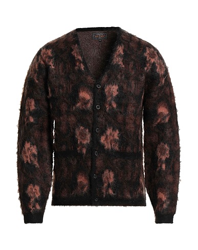 BEAMS Cardigan Cioccolato 44% Nylon, 37% Lana, 19% Lana mohair, Poliuretano