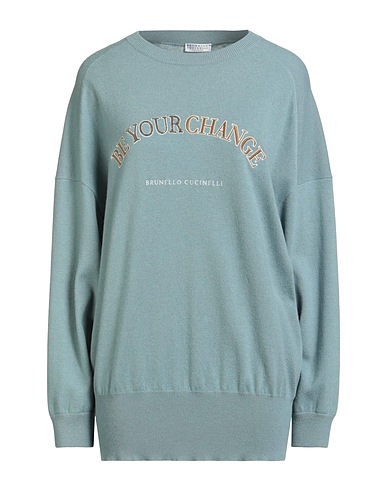 BRUNELLO CUCINELLI Sweater Slate blue 60% Virgin Wool, 30% Cashmere, 10% Silk, Brass