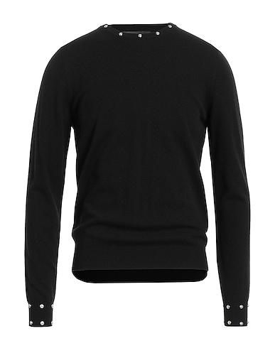 VERSACE Jumper Black 80% Virgin Wool, 20% Cashmere, Metal