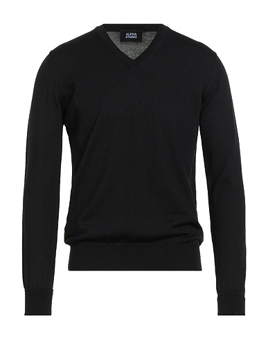 ALPHA STUDIO Pullover Nero 100% Lana Merino