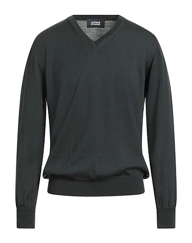 ALPHA STUDIO Pullover Verde scuro 100% Lana Merino