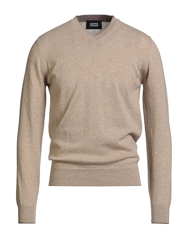 ALPHA STUDIO Pullover Sand 100% Geelongwolle