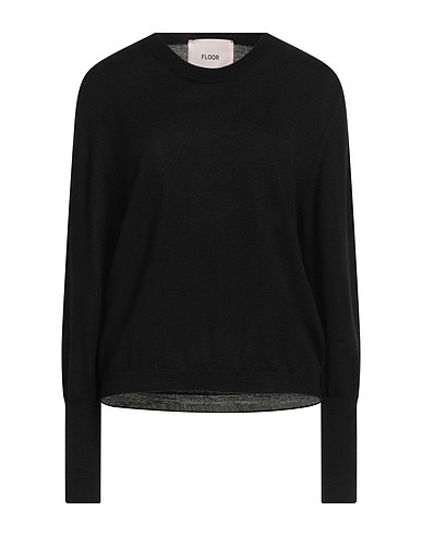FLOOR Pullover Nero 100% Lana Merino