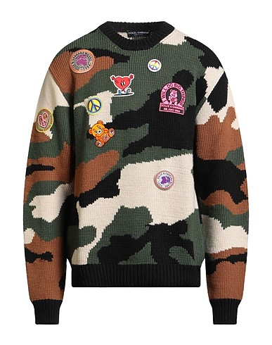DOLCE&GABBANA Jumper Military green 47% Virgin Wool, 30% Viscose, 15% Polyamide, 8% Cashmere
