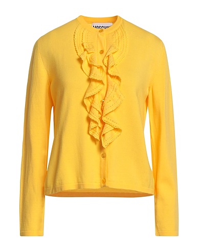 MOSCHINO Cardigan COUTURE Yellow 100% Virgin Wool