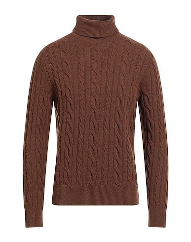 GIAN BERTONE Polo neck Brown 100% Wool