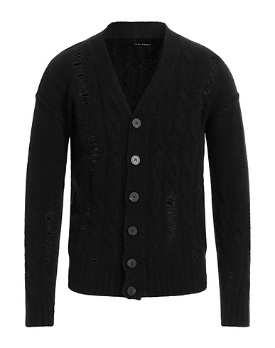 ISABEL BENENATO Strickjacke Schwarz 54% Merinowolle, 22% Yakwolle, 19% Polyamid, 5% Elastan