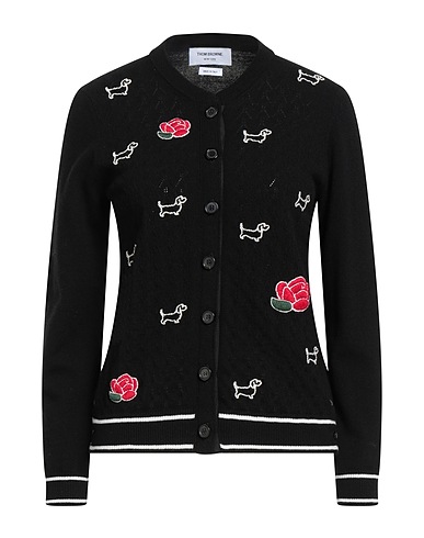 THOM BROWNE Cardigan Black 100% Virgin Wool, Acrylic
