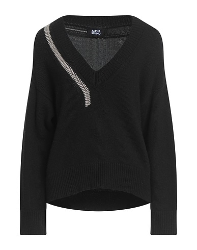 ALPHA STUDIO Jumper Black 40% Wool, 30% Viscose, 20% Recycled polyamide, 10% Cashmere