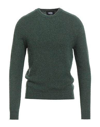ALPHA STUDIO Jumper Dark green 100% Geelong Wool