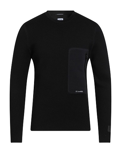 C.P. COMPANY Pull zippé Noir 100% Laine