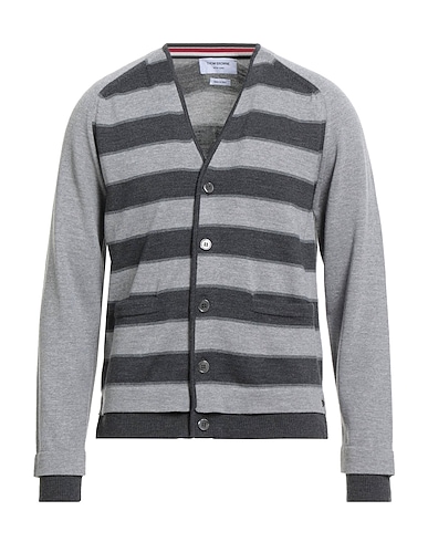 THOM BROWNE Cardigan Grey 100% Virgin Wool