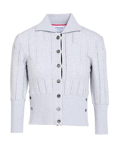 THOM BROWNE Cardigan Grigio chiaro 95% Cotone, 5% Elastan