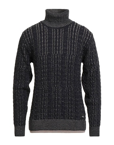 DISTRETTO 12 Polo neck Midnight blue 50% Wool, 50% Acrylic