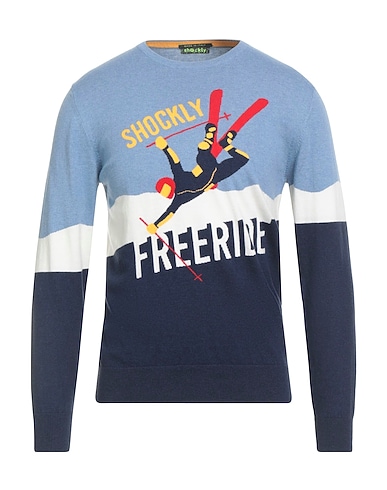 SHOCKLY Jumper Light blue 95% Cotton, 5% Cashmere