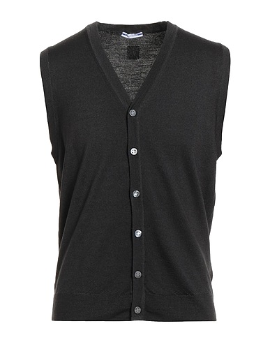 JACOB COHЁN Cardigan Charcoal 100% Virgin Wool