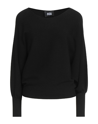ALPHA STUDIO Jumper Black 72% Viscose, 28% Polyester