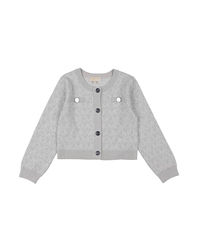 MICHAEL KORS KIDS Cardigan Light grey 62% Viscose, 34% Polyester, 4% Metallic fiber