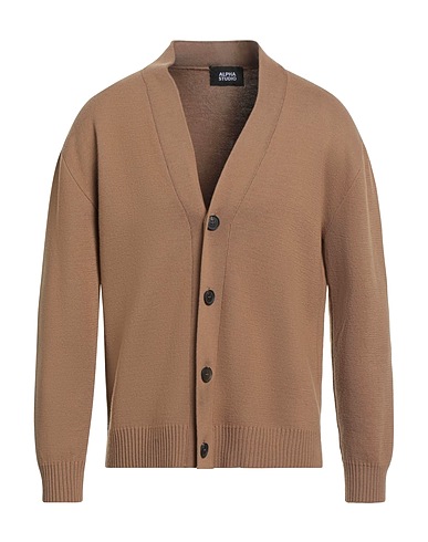 ALPHA STUDIO Cardigan Camel 100% Merino Wool