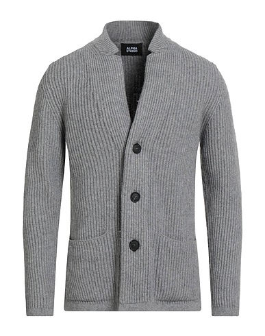 ALPHA STUDIO Cardigan Light grey 40% Wool, 30% Viscose, 20% Polyamide, 10% Cashmere