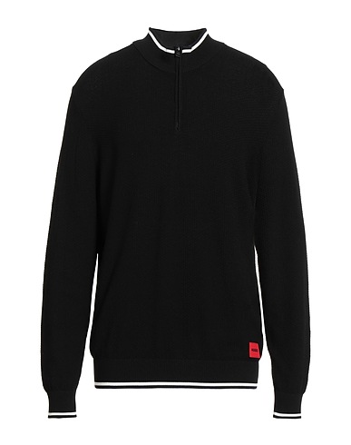 HUGO Jumper with zip Black 76% Viscose, 24% Polyamide