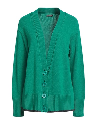 MALÌPARMI Cardigan Green 47% Wool, 30% Viscose, 15% Polyamide, 8% Cashmere