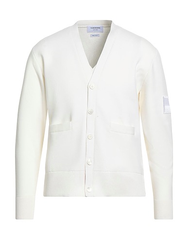 THOM BROWNE Cardigan Bianco 100% Cotone