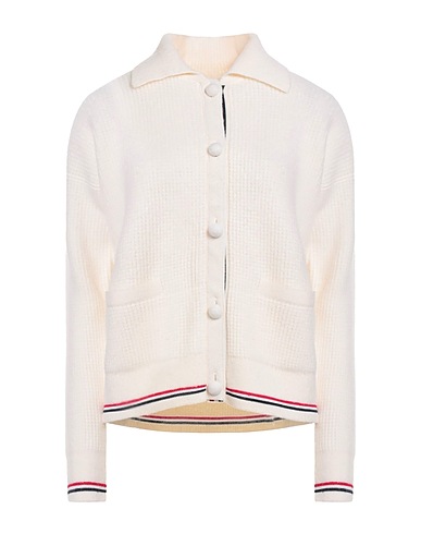 THOM BROWNE Cardigan Ivory 93% Wool, 7% Viscose