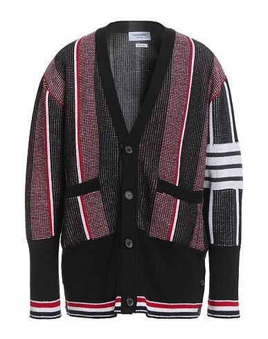THOM BROWNE Cardigan Black 100% Merino Wool