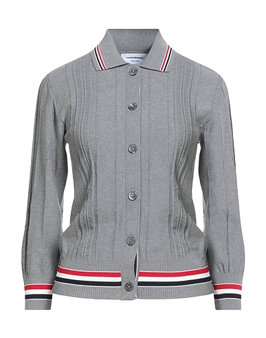 THOM BROWNE Cardigan Light grey 100% Cotton