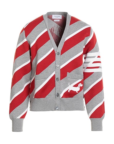 THOM BROWNE Cardigan Grey 98% Virgin Wool, 2% Polyamide