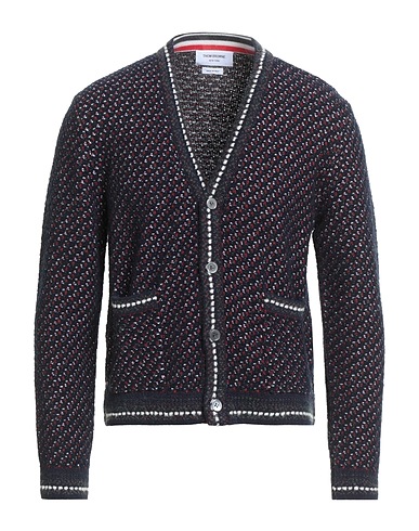 THOM BROWNE Cardigan Midnight blue 43% Virgin Wool, 35% Wool, 12% Mohair wool, 10% Polyamide