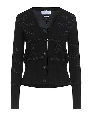THOM BROWNE Cardigan Black 63% Cashmere, 35% Silk, 2% Polyamide