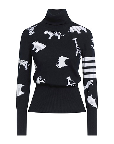 THOM BROWNE Polo neck Midnight blue 100% Merino Wool