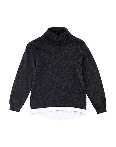 PAOLO PECORA Polo neck ANTRACITE 33% Viscose, 23% Nylon, 20% Cotton, 20% Metallic fiber, 4% Cashmere