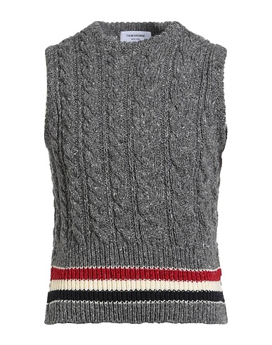 THOM BROWNE Sleeveless sweater Grey 70% Wool, 30% Mohair wool