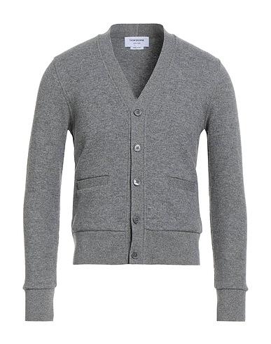 THOM BROWNE Cardigan Grey 100% Cotton