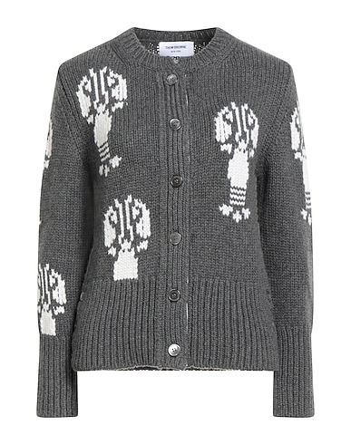 THOM BROWNE Cardigan Grigio 100% Cachemire