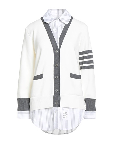 THOM BROWNE Cardigan White 100% Cotton