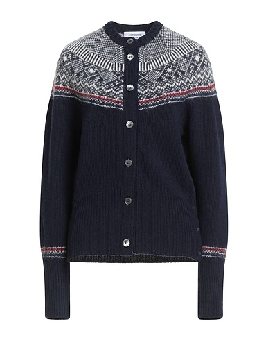 THOM BROWNE Cardigan Midnight blue 90% Virgin Wool, 6% Mohair wool, 3% Polyamide, 1% Wool