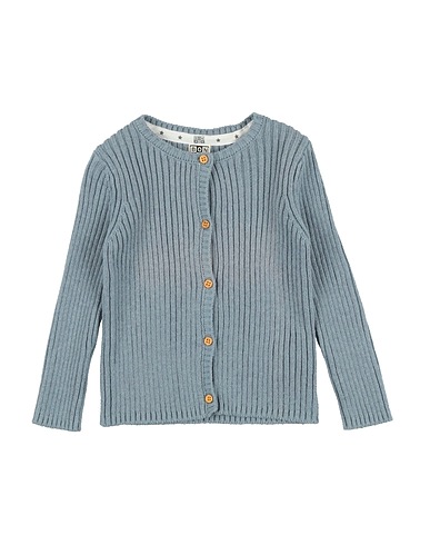 BONTON Cardigan Light blue 95% Cotton, 5% Cashmere
