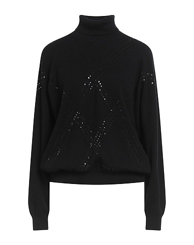 PESERICO Polo neck Black 70% Virgin Wool, 20% Silk, 10% Cashmere