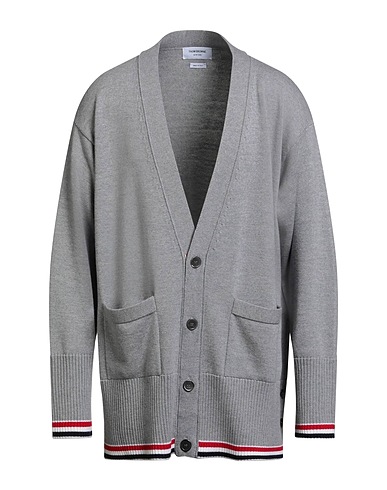 THOM BROWNE Cardigan Light grey 100% Virgin Wool