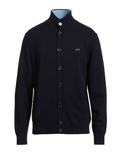 SUN 68 Cardigan Midnight blue 50% Merino Wool, 35% Viscose, 10% Polyamide, 5% Cashmere
